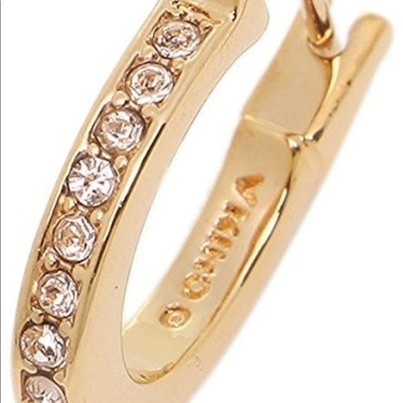 Coach Gold Hoop Studded Earrings NWT - Picture 3 of 6